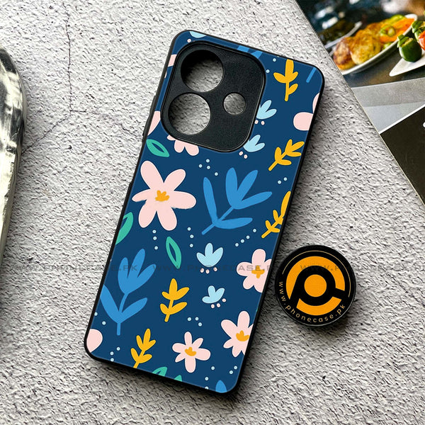 Oppo A3x - Colorful Flowers - Premium Printed Glass soft Bumper shock Proof Case