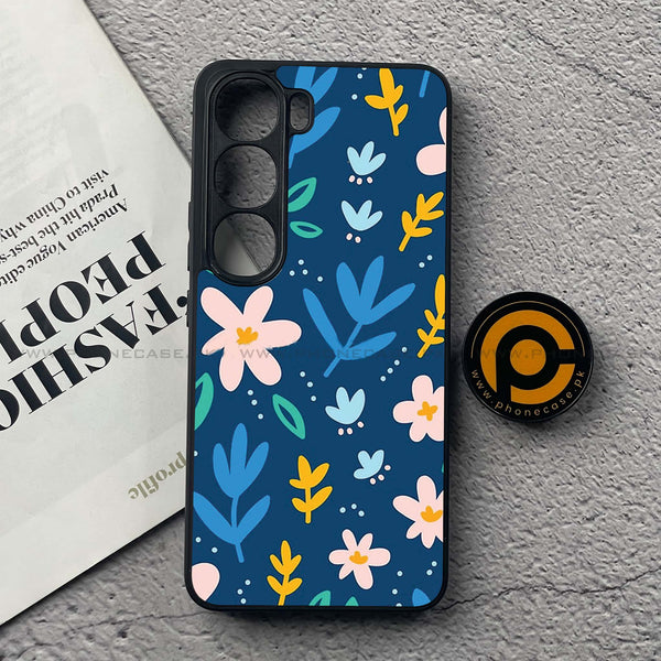 Vivo V40 Lite (IDN) - Colorful Flowers - Premium Metal Printed soft Bumper Shock Proof Case