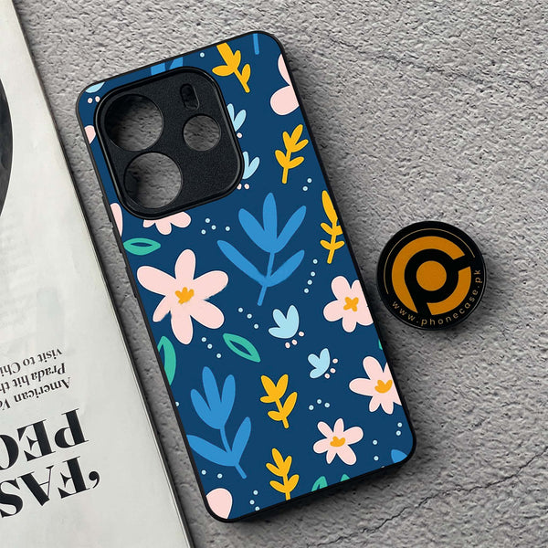 Xiaomi Redmi Note 14 - Colorful Flowers - Premium Printed Glass soft Bumper Shock Proof Case