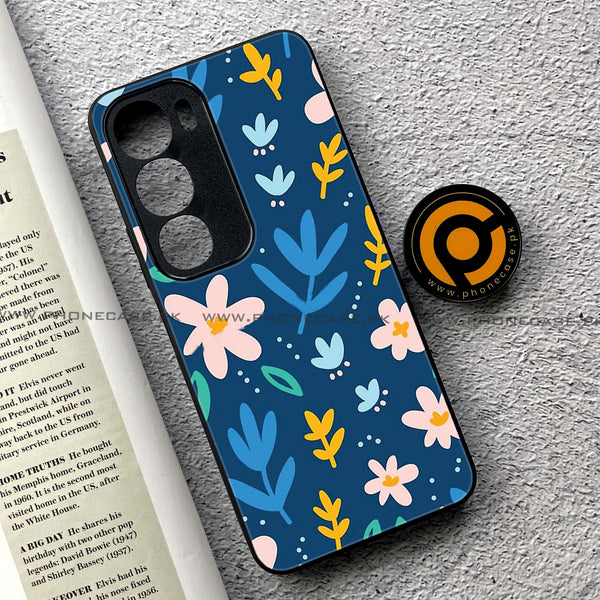 Vivo Y19s Pro - Colorful Flowers - Premium Metal Printed soft Bumper shock Proof Case