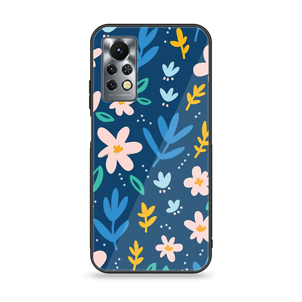 Infinix Note 11s - Colorful Flowers - Premium Printed Glass soft Bumper Shock Proof Case