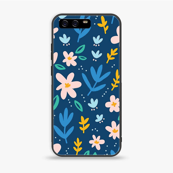 Huawei P10 - Colorful Flowers - Premium Printed Glass soft Bumper Shock Proof Case