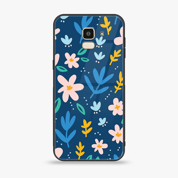 Samsung Galaxy J6 (2018) - Colorful Flowers - Premium Printed Glass soft Bumper Shock Proof Case