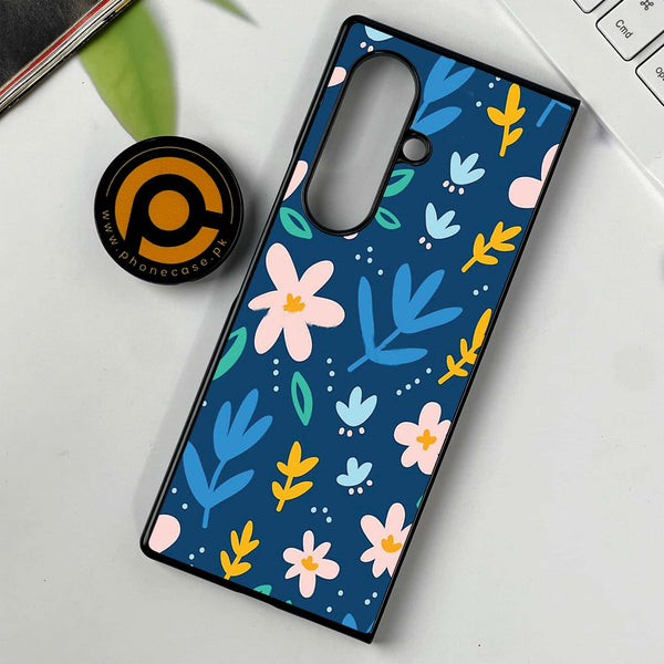 Samsung Galaxy Z Fold 7 - Colorful Flowers -  Premium Metal Printed soft Bumper shock Proof Case