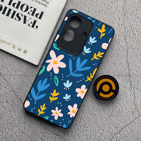 Realme Note 60x - Colorful Flowers - Premium Metal  Printed soft Bumper shock Proof Case