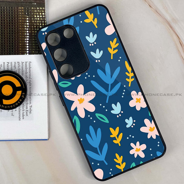 Vivo Y200e - Colorful Flowers -  Premium Printed Metal soft Bumper shock Proof Case