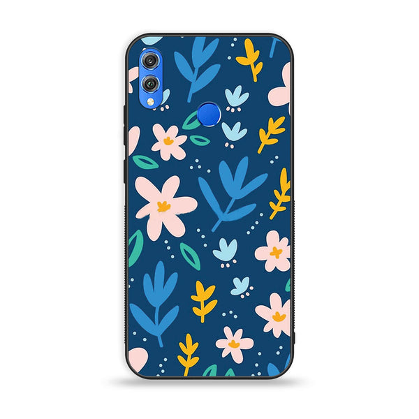 Huawei Honor 8X - Colorful Flowers - Premium Printed Glass soft Bumper Shock Proof Case