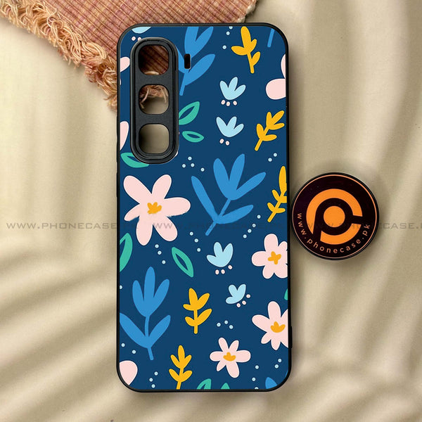 Infinix Hot 60 Pro Plus - Colorful Flowers - Premium Metal Printed soft Bumper shock Proof Case