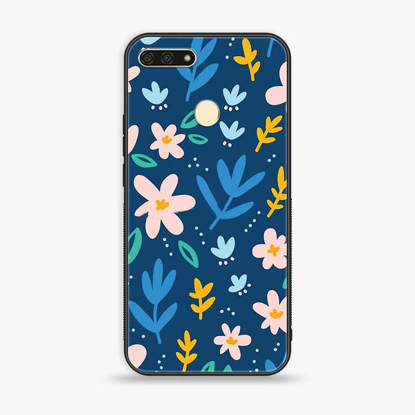 Honor 7A - Colorful Flowers - Premium Printed Glass soft Bumper Shock Proof Case