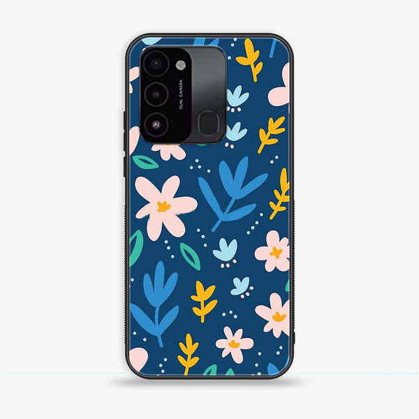 Tecno Spark Go 2022 - Colorful Flowers - Premium Printed Glass soft Bumper Shock Proof Case