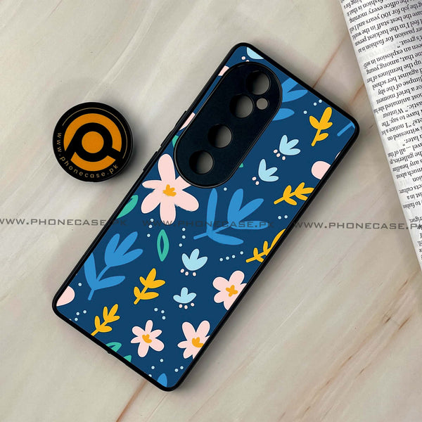 Vivo V40 - Colorful Flowers - Premium Printed Glass soft Bumper shock Proof Case