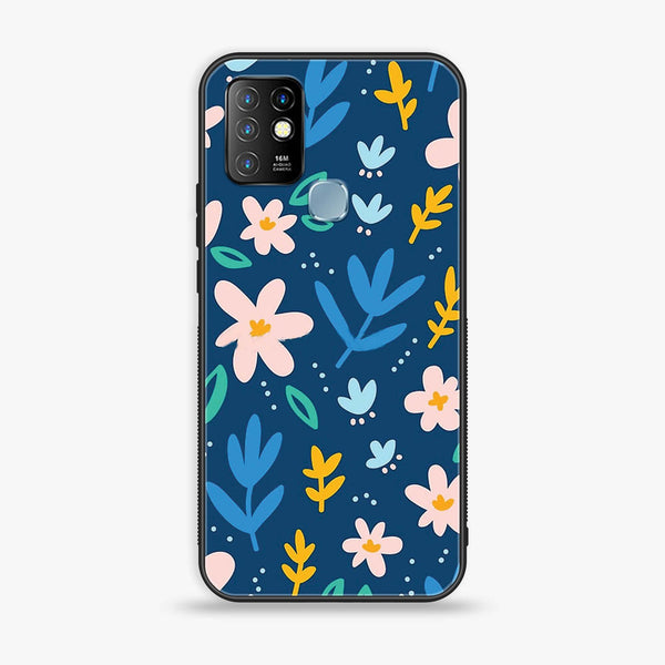 Infinix Hot 10 - Colorful Flowers -  Premium Printed Metal soft Bumper shock Proof Case