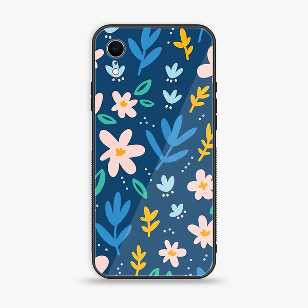 iPhone XR - Colorful Flowers - Premium Printed Glass soft Bumper Shock Proof Case