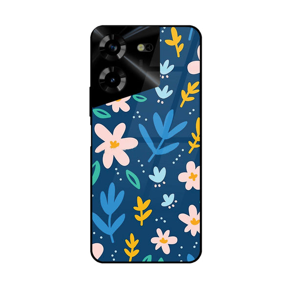 Tecno Pova 5 Pro - Colorful Flowers -  Premium Printed Metal soft Bumper shock Proof Case