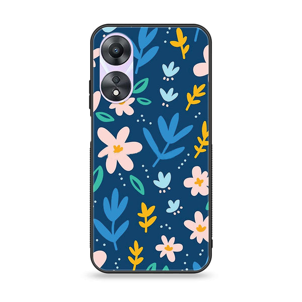 Oppo A78 4G - Colorful Flowers -  Premium Printed Metal soft Bumper shock Proof Case