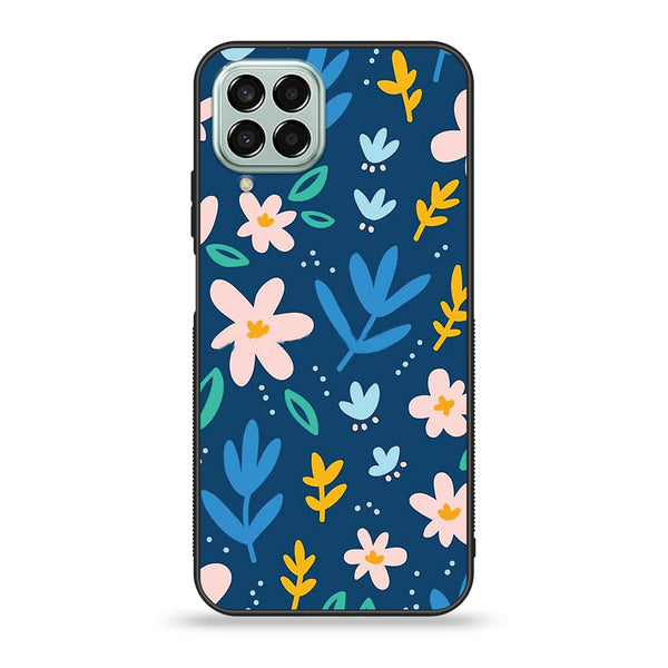 Samsung Galaxy M33 - Colorful Flowers - Premium Printed Glass soft Bumper Shock Proof Case