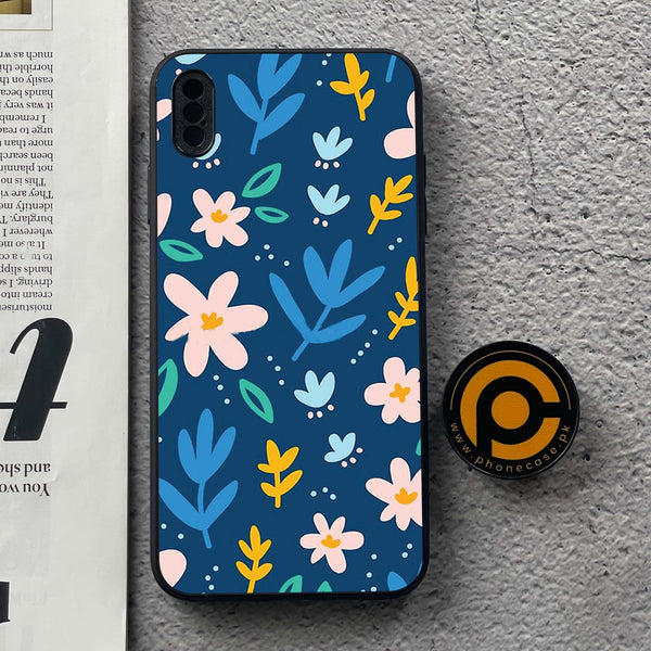 iPhone XS Max - Colorful Flowers - Premium Metal Printed soft Bumper shock Proof Case