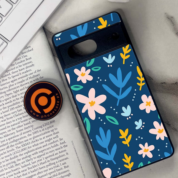 Google Pixel 7 - Colorful Flowers - Premium Metal Printed soft Bumper Shock Proof Case CS-51279