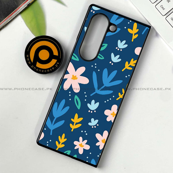 Samsung Galaxy Z Fold 6 - Colorful Flowers -  Premium Printed Metal soft Bumper shock Proof Case