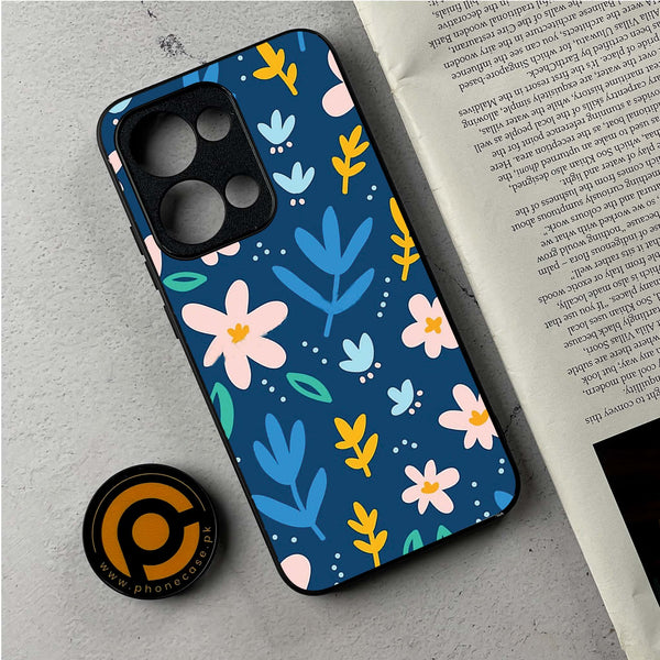 Oppo Reno 13 - Colorful Flowers - Premium Metal Printed Soft Bumper Shockproof Case