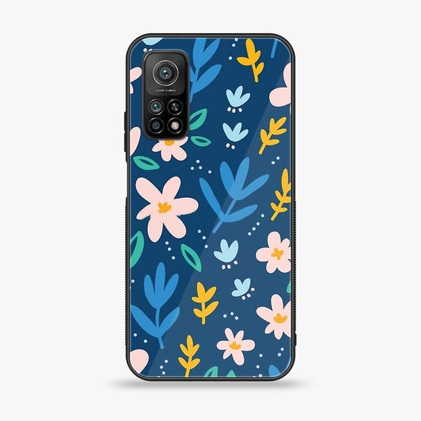 Xiaomi Mi 10T - Colorful Flowers - Premium Printed Glass soft Bumper Shock Proof Case CS-44966
