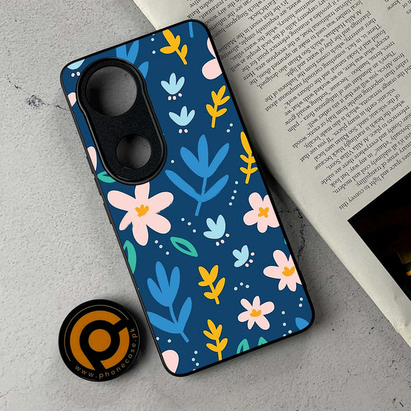 Vivo V50 - Colorful Flowers - Premium Metal Printed Soft Bumper Shockproof Case