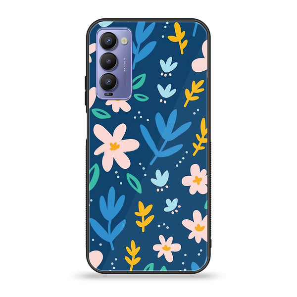 Tecno Camon 18T - Colorful Flowers - Premium Printed Glass soft Bumper Shock Proof Case