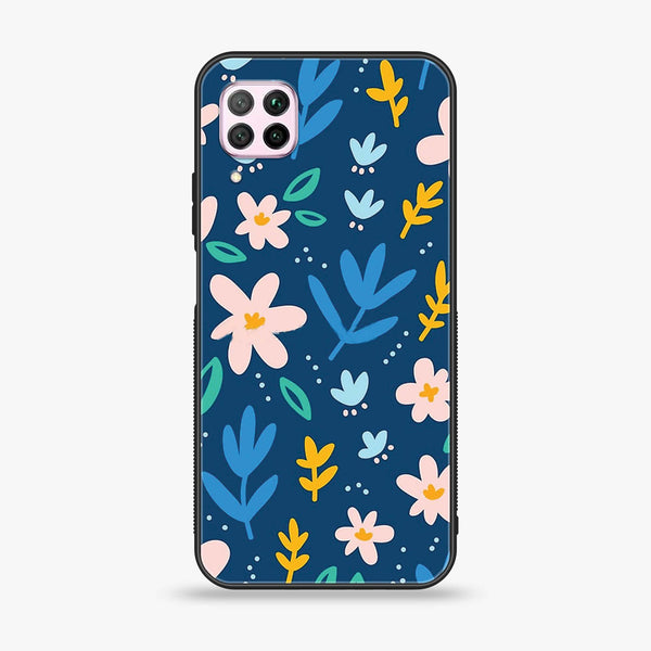 Huawei Nova 7i - Colorful Flowers - Premium Printed Glass soft Bumper shock Proof Case