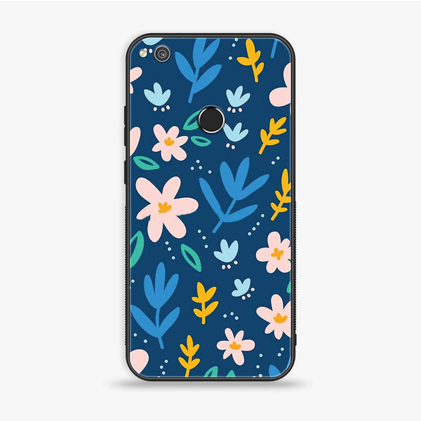 Huawei Honor 8 Lite - Colorful Flowers - Premium Printed Glass soft Bumper Shock Proof Case