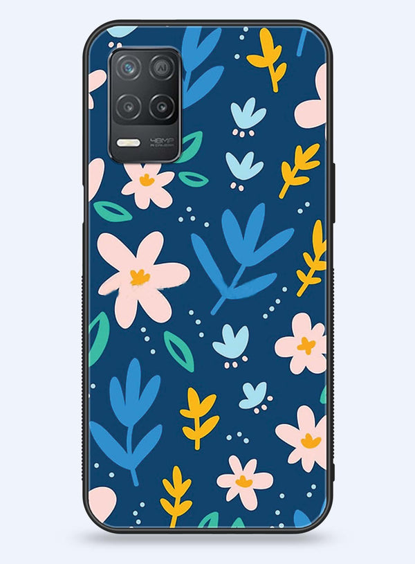 Realme Narzo 30 5G - Colorful Flowers -  Premium Printed Metal soft Bumper shock Proof Case