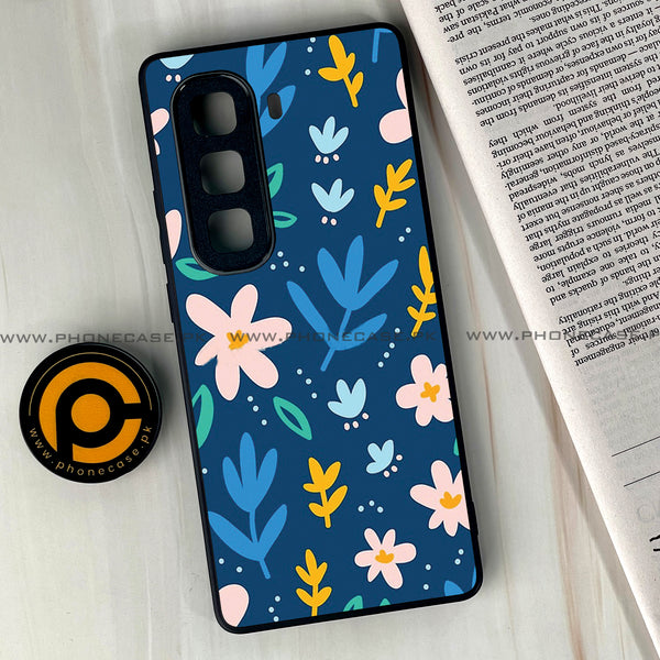 Infinix Hot 50 Pro Plus - Colorful Flowers - Premium Printed Glass soft Bumper Shock Proof Case