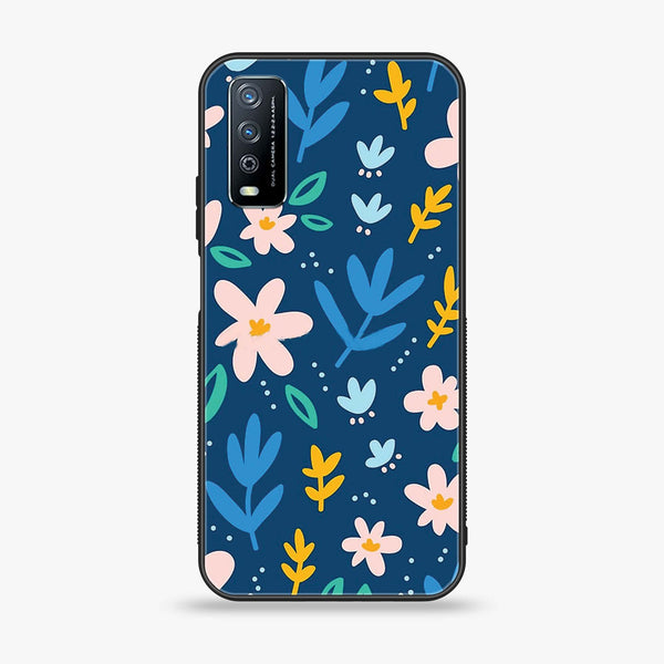 Vivo Y11s - Colorful Flowers -  Premium Printed Metal soft Bumper shock Proof Case