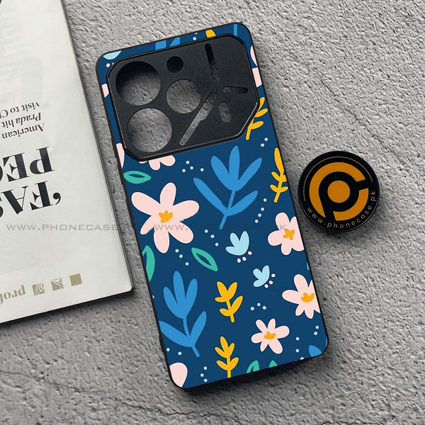 Tecno Pova 6 Pro - Colorful Flowers - Premium Printed Glass soft Bumper Shock Proof Case