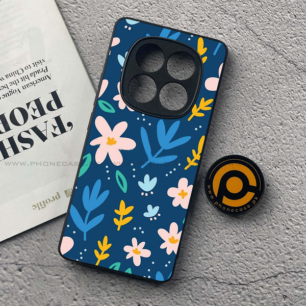 Redmi Note 14 Pro - Colorful Flowers - Premium Printed Glass soft Bumper Shock Proof Case