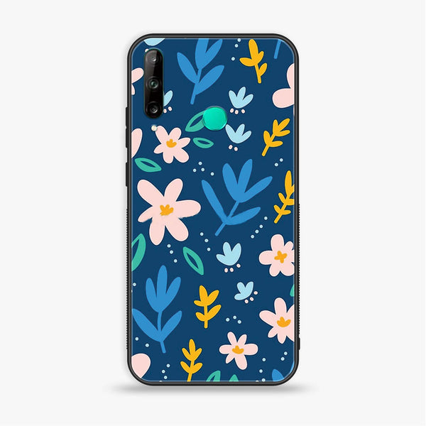 Huawei Y7p - Colorful Flowers - Premium Printed Glass soft Bumper Shock Proof Case