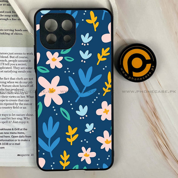 Mi 11 Lite - Colorful Flowers - Premium Printed Glass soft Bumper Shock Proof Case