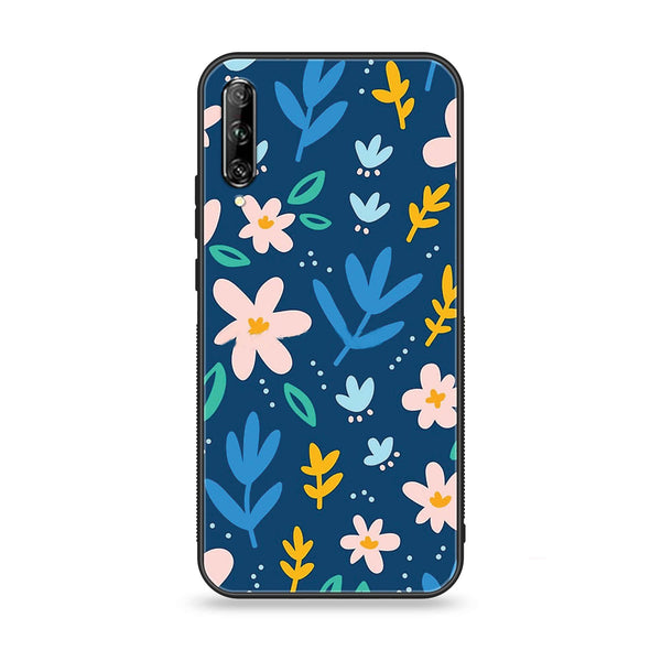 Huawei Y9s - Colorful Flowers - Premium Printed Glass soft Bumper shock Proof Case CS-44383