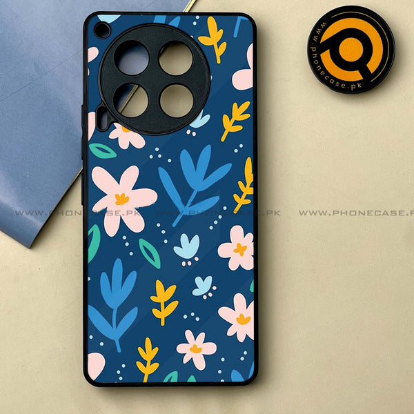 Tecno Camon 30 - Colorful Flowers -  Premium Printed Metal soft Bumper shock Proof Case