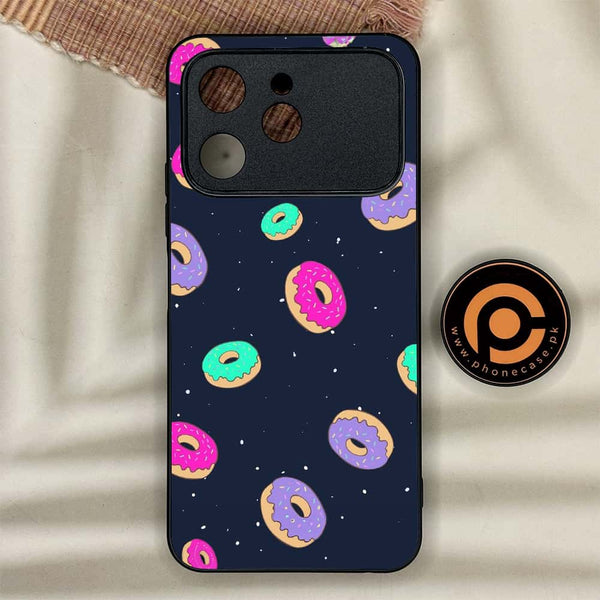 Tecno Spark 40 - Colorful Donuts - Premium Metal Printed soft Bumper shock Proof Case