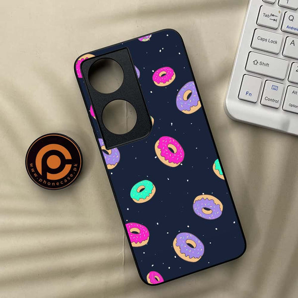 Honor x7b - Colorful Donuts - Premium Metal Printed soft Bumper shock Proof Case
