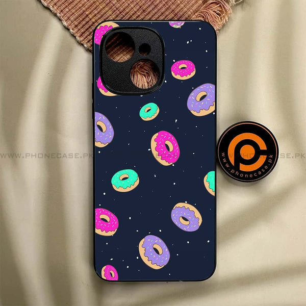 Tecno Spark 40C - Colorful Donuts - Premium Metal Printed soft Bumper shock Proof Case
