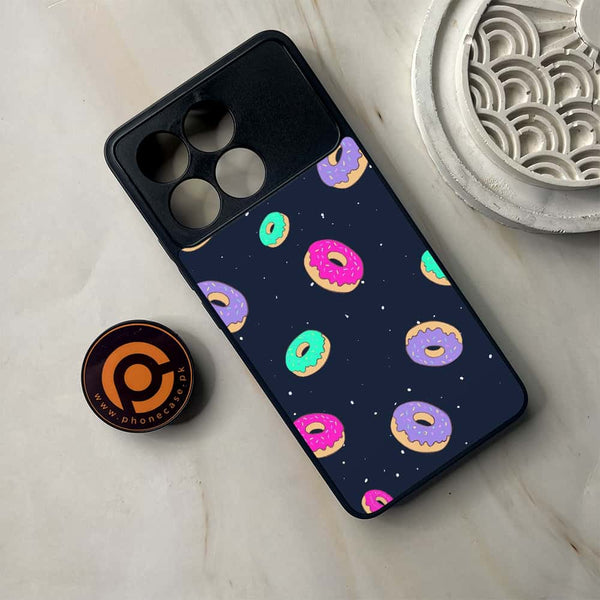 Xiaomi Poco F6 Pro - Colorful Donuts - Premium Metal Printed soft Bumper shock Proof Case