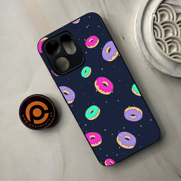 Oppo Reno 14F - Colorful Donuts - Premium Metal Printed Soft Bumper Shockproof Case