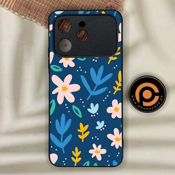 Tecno Spark 40 - Colorful Flowers - Premium Metal Printed soft Bumper shock Proof Case