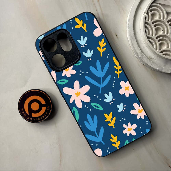 Oppo Reno 14F - Colorful Flowers - Premium Metal Printed Soft Bumper Shockproof Case