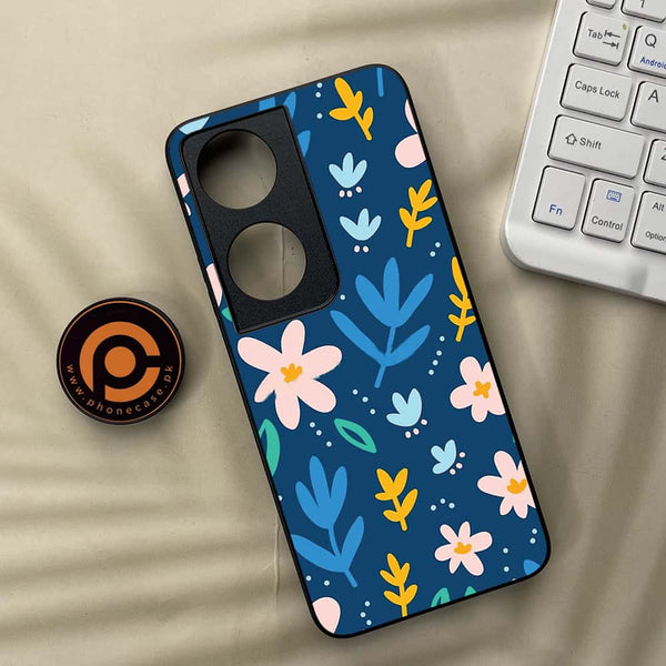 Honor x7b - Colorful Flowers - Premium Metal Printed soft Bumper shock Proof Case