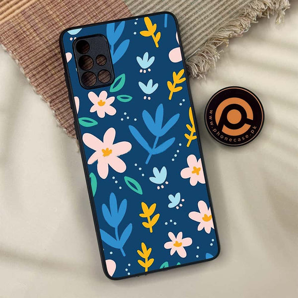 Samsung Galaxy A71 - Colorful Flowers - Premium Metal Printed soft Bumper shock Proof Case CS-46655