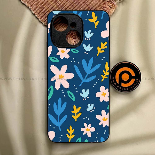 Tecno Spark 40C - Colorful Flowers - Premium Metal Printed soft Bumper shock Proof Case