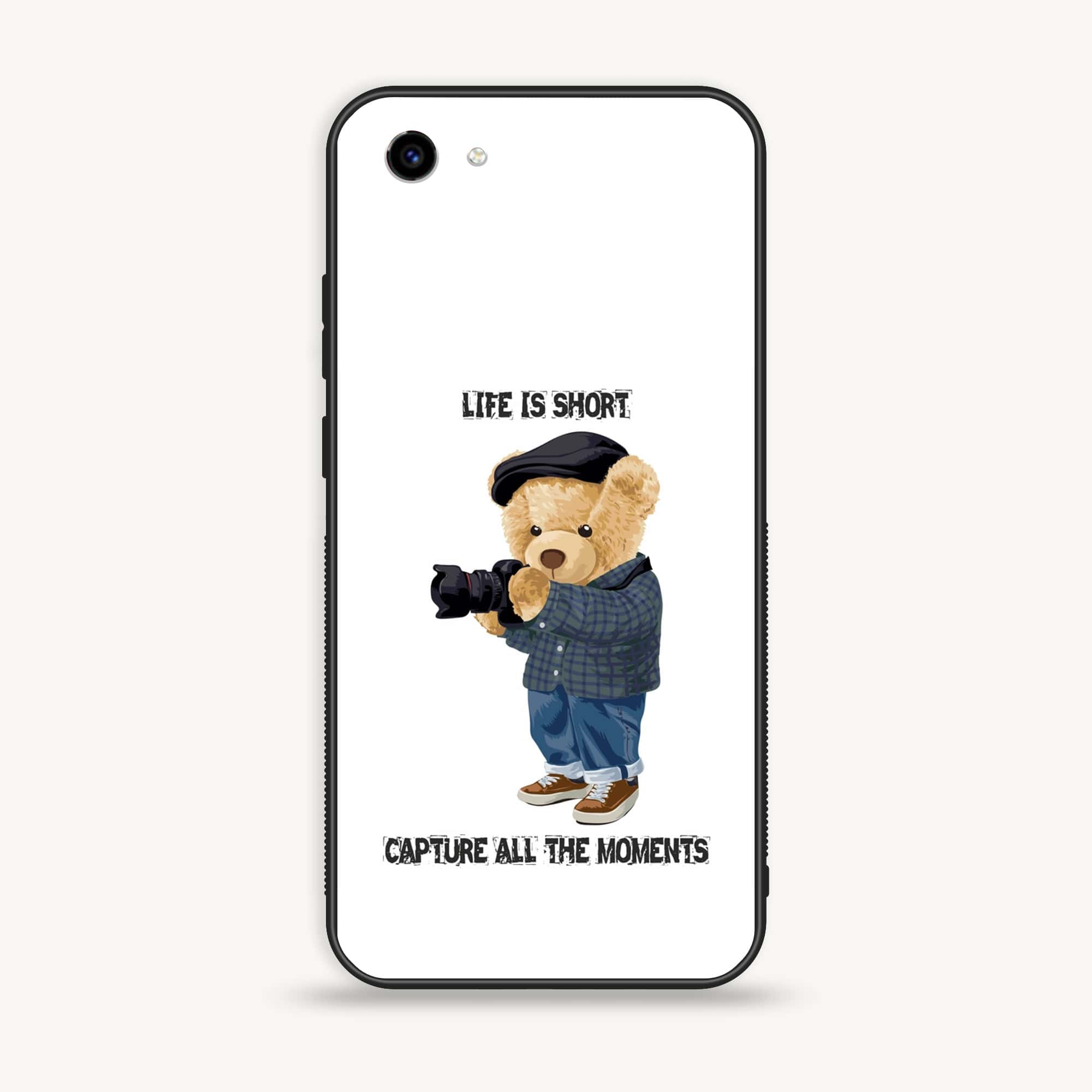 Vivo Y83 - Cool Bear Series - Premium Printed Glass soft Bumper shock Proof Case