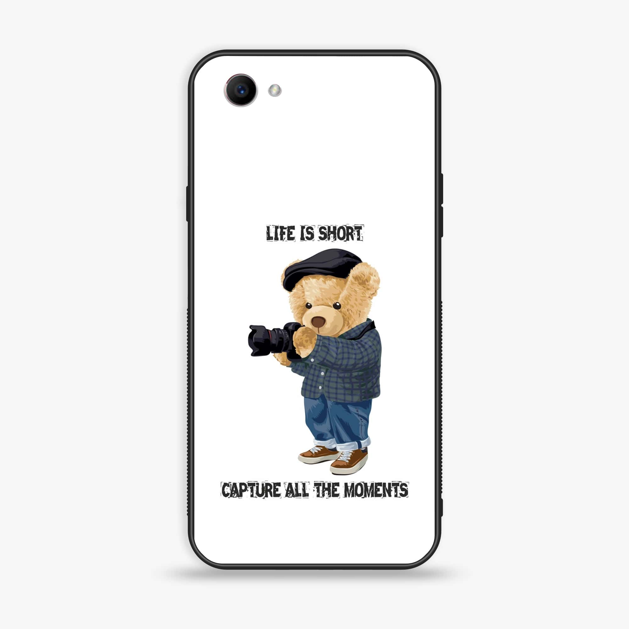 Oppo F7 Youth - Cool Bear Series - Premium Printed Glass soft Bumper shock Proof Case